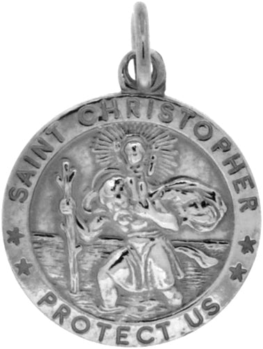 St. Christopher Medal Pendant - Sterling Silver