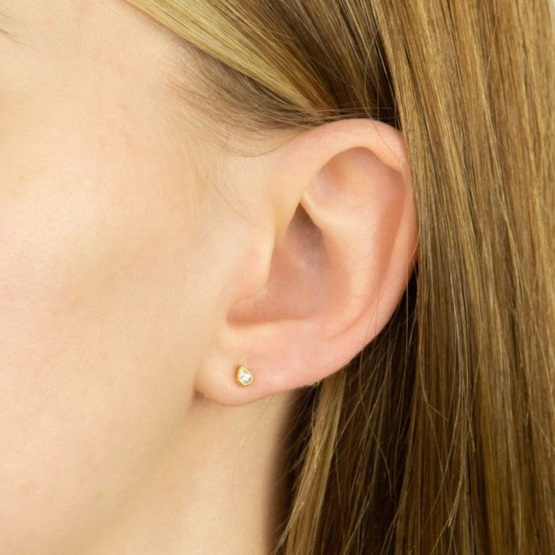 Teardrop Stud Earrings with Cubic Zirconia