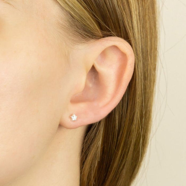 Star Stud Earrings with Cubic Zirconia