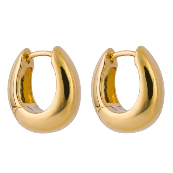 Rounded Huggie Hoop Earrings