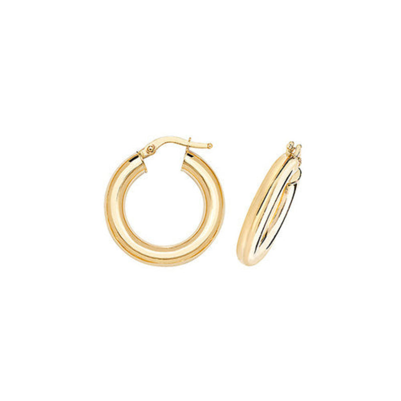 10mm Hoop Earrings - 9ct Yellow Gold