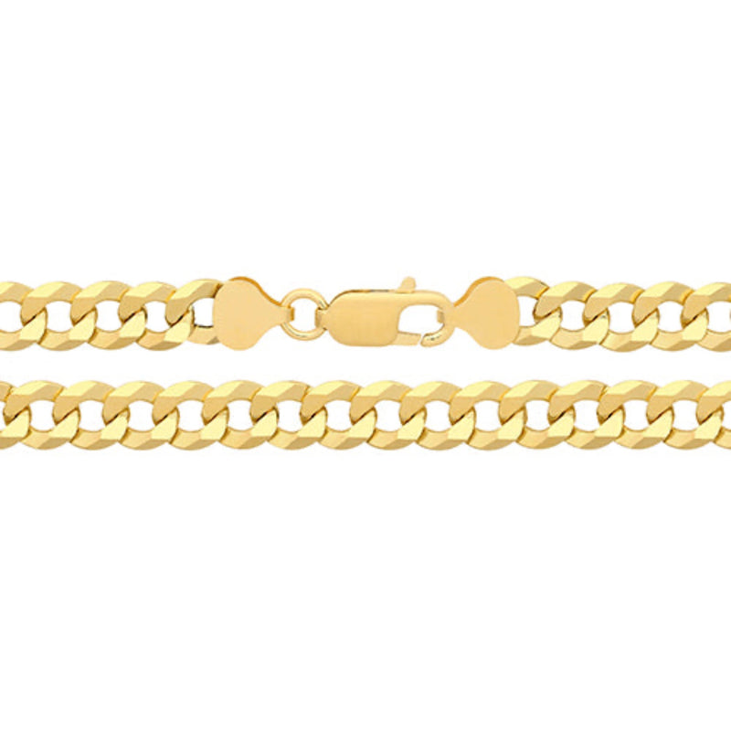 Flat Curb Gents Chain 20" - Silver Gold Plated Media 1 of 1