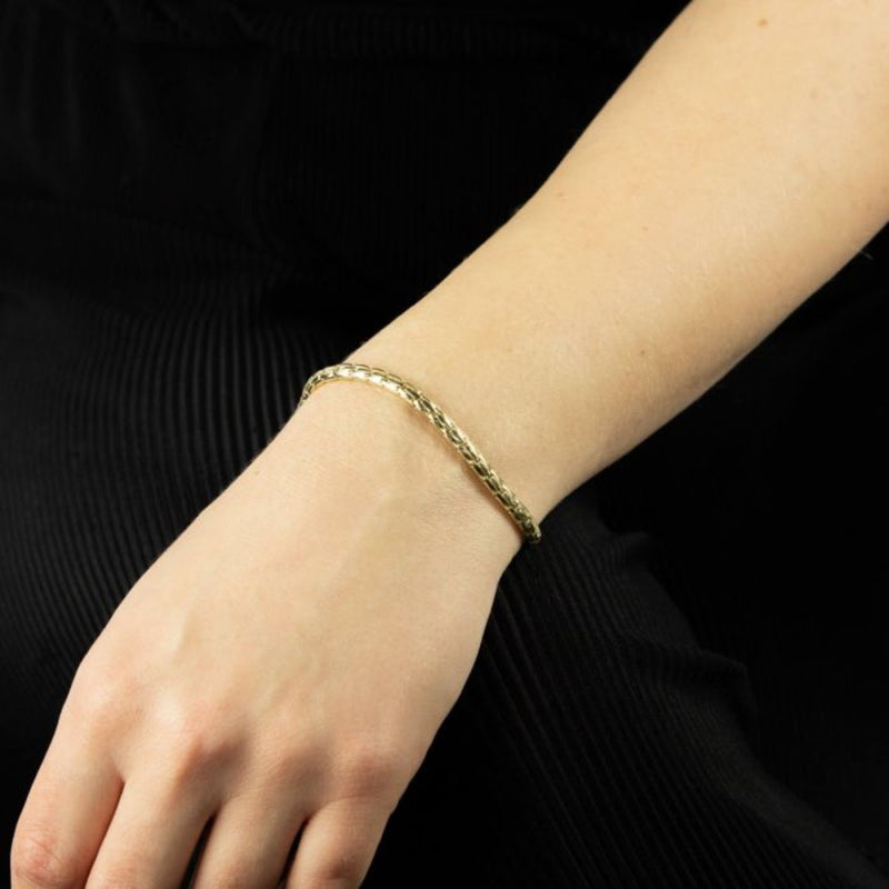 Textured Tubular Bracelet - 9ct Gold