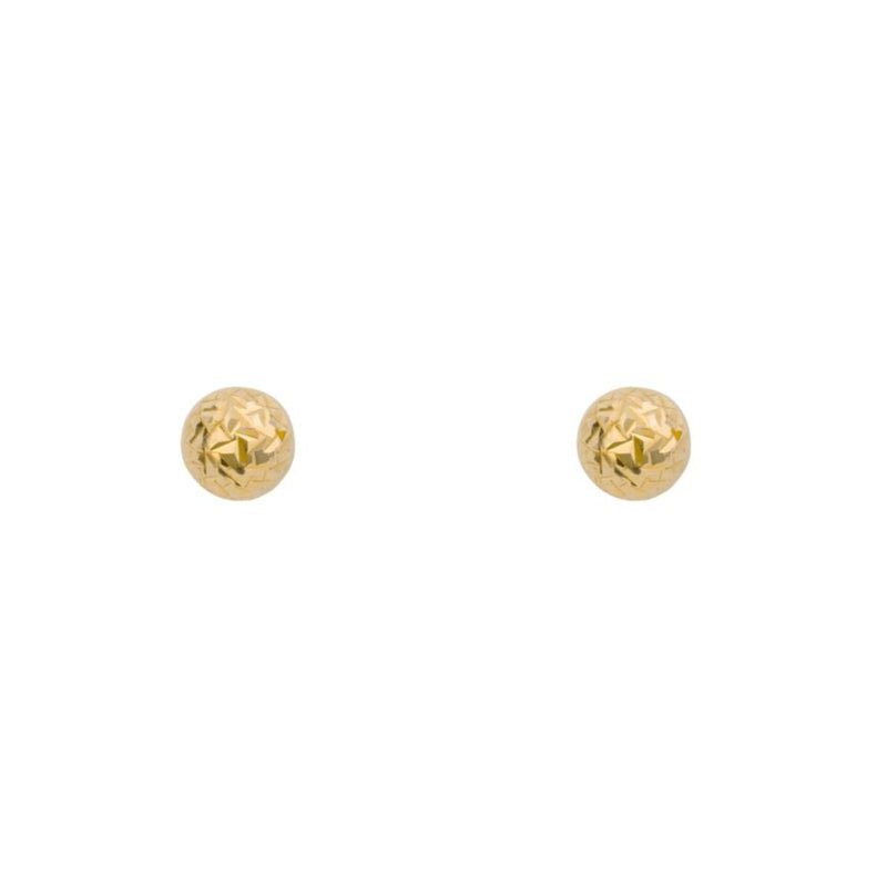 9ct Yellow Gold Small Textured Ball Stud Earrings