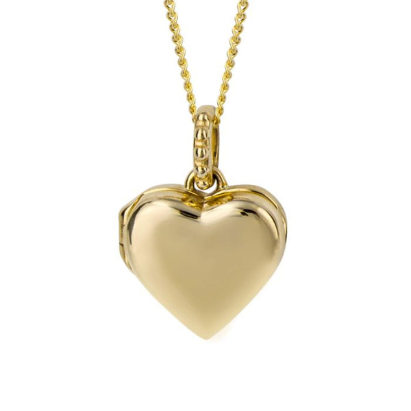 Stippled Bale Heart Locket - 9ct Gold