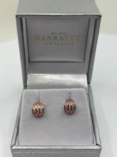 Cubic Zirconia Earrings - Silver & Rose Gold Plated