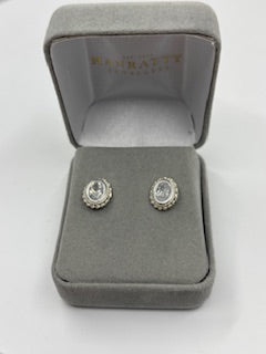 Cubic Zirconia Stud Earrings - Sterling Silver