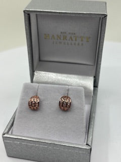 Cubic Zirconia Earrings - Silver & Rose Gold Plated