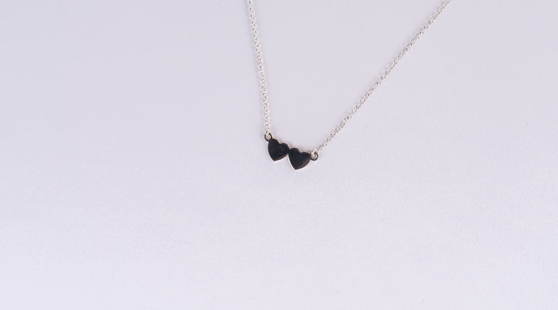 Silver Small Double Heart Pendant