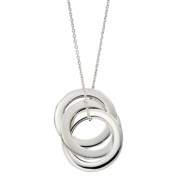 Triple Interlinked Circles Necklace - Sterling Silver