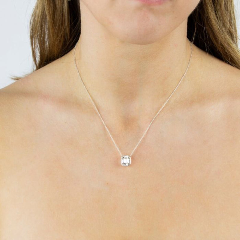 Elongated Octagon CZ Necklace