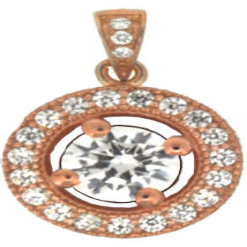 Silver CZ Pendant Rose