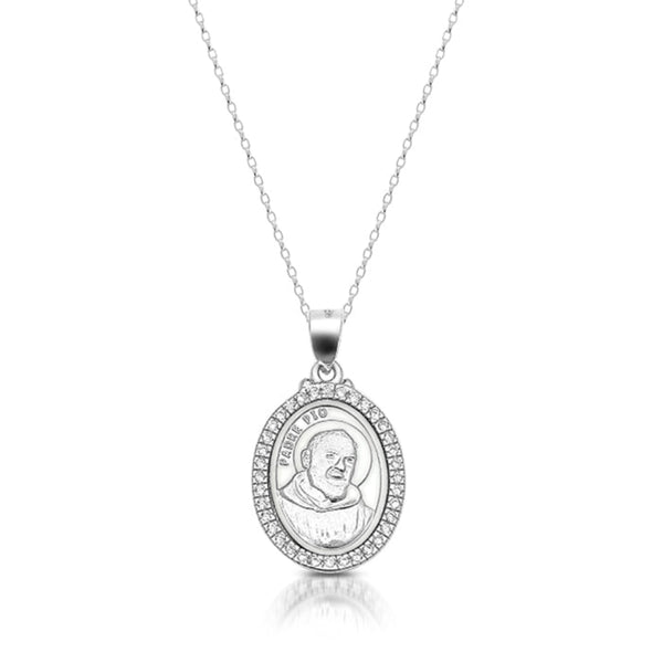 Padre Pio Medal - Sterling Silver