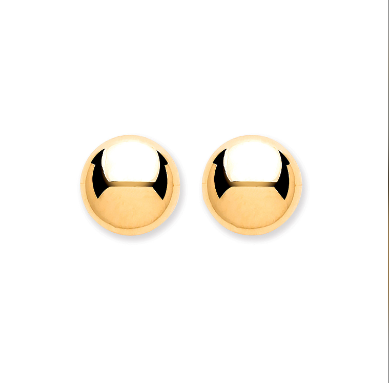 9ct gold 5mm ball studs